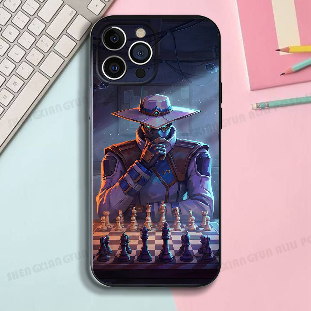 Game V-Valorant Black Phone Case For IPhone 17 16 15 14 13 12 13 12 11 Pro Max Plus XS XR Silicone Soft Back Cover