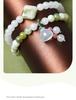 Natural White Jade Green Grape Lotus Pod Double Circle Bracelet - Elegant Chinese Niche Beaded Jewelry