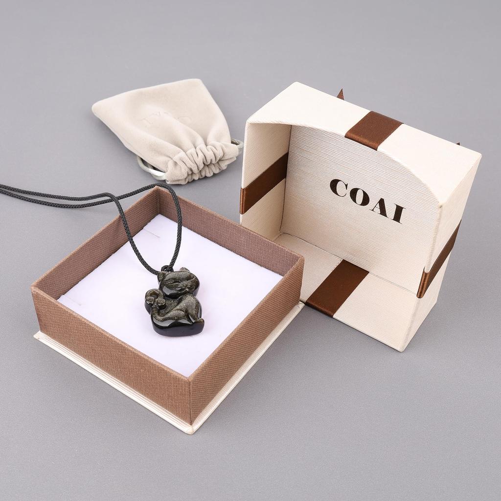 Ожерелье Neko Golden Obsidian Power Stone [Coai]