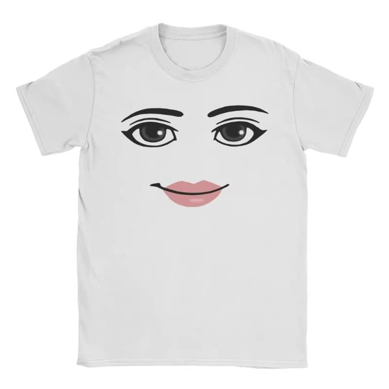 High Quality Novelty Robloxs Woman Face Game Meme Graphic T Shirts Men Women Fashion Short Sleeve T-shirts Unisex Cotton Tops