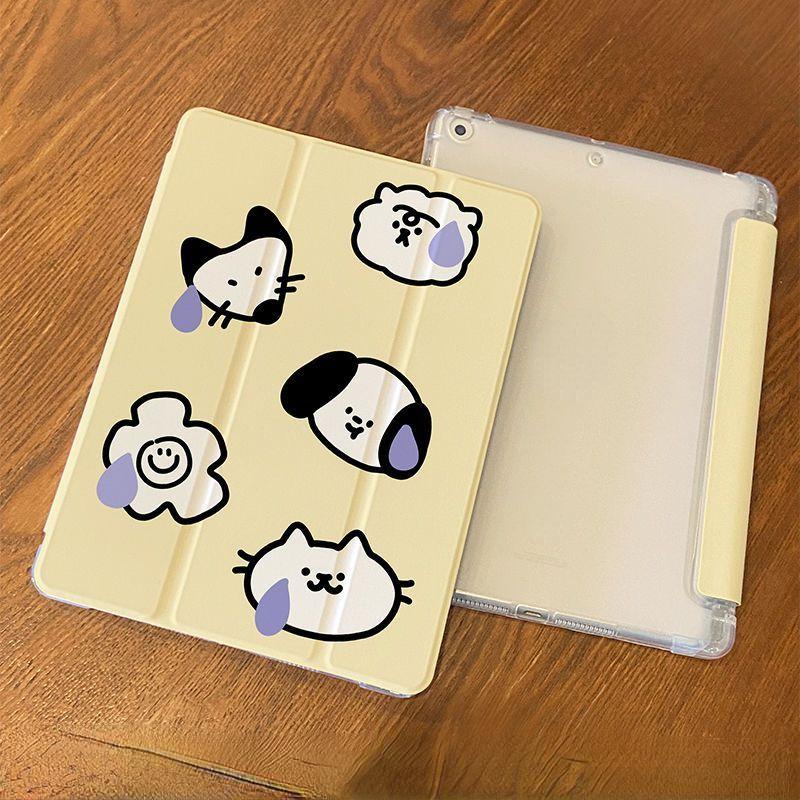 Чехол для iPad 2021 gen9 10,2, разноцветный чехол-раскладушка с милым собачьим узором, умный защитный чехол Air1/2 9,7 Air3 Pro2017 10,5 с подставкой для карандашей