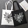 Spider Gothic Shopper Bag Print Kawaii Casual Female Large-capacity Canvas Bag Harajuku Casual Anime Y2k Female Shoulder Bags