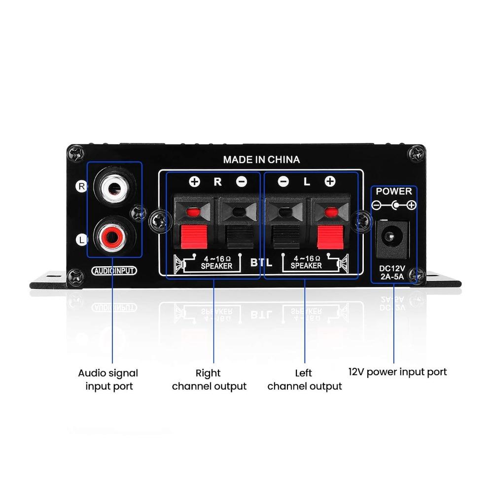 1pcs 12V Power Power Amplifier System Small Size Sound Amp Receiver Mini Stereo Amplifier Home Use