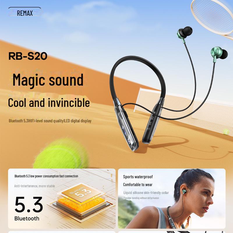 Водонепроницаемые беспроводные спортивные наушники REMAX Ruiliang RB-S20 с длительным сроком службы батареи