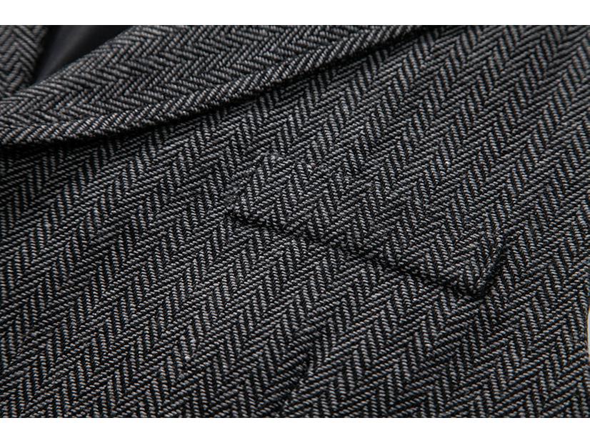 Мужской твидовый жилет с цепочкой в стиле ретро с узором «елочка» M104