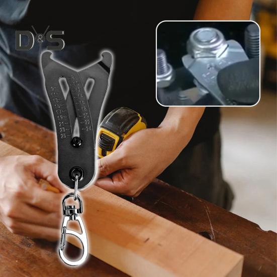 Портативный брелок для проверки размера резьбы, прецизионная линейка для измерения резьбы, точный прибор для проверки резьбы гаек и болтов, дюймовый метрический измеритель резьбы шестигранных гаек