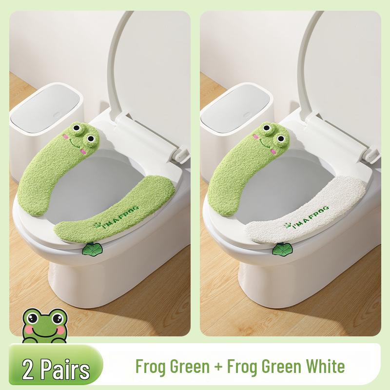 Cartoon Plush Toilet Mat - Universal, Thick & Warm for All Seasons.