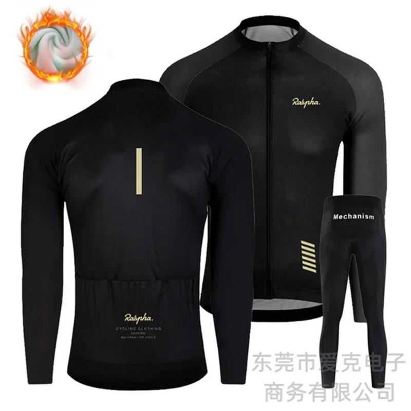 Winter Cycling Jersey Long Sleeve Thermal Windproof Bike Wear Men Women