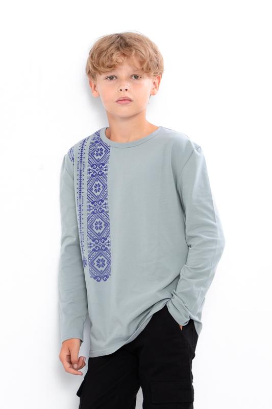 Свитшот для мальчиков – Патриотичный принт в стиле вышивки и комфорт из эластичного хлопка, На любой сезон, 6363-1 HC