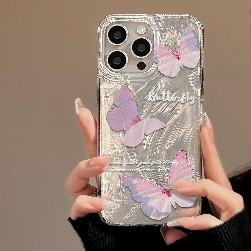 Feather Luster Phone Case for Samsung A53 A14 A33 A12 A32 S24 S23 Plus S20 S21 FE for iPhone 17 15 16 13 Pro 17 16 Pro Max Butterfly Bow Phone Case