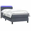 VidaXL Sommier à lattes de lit et matelas et LED gris foncé 80x220 cm velours 3317290