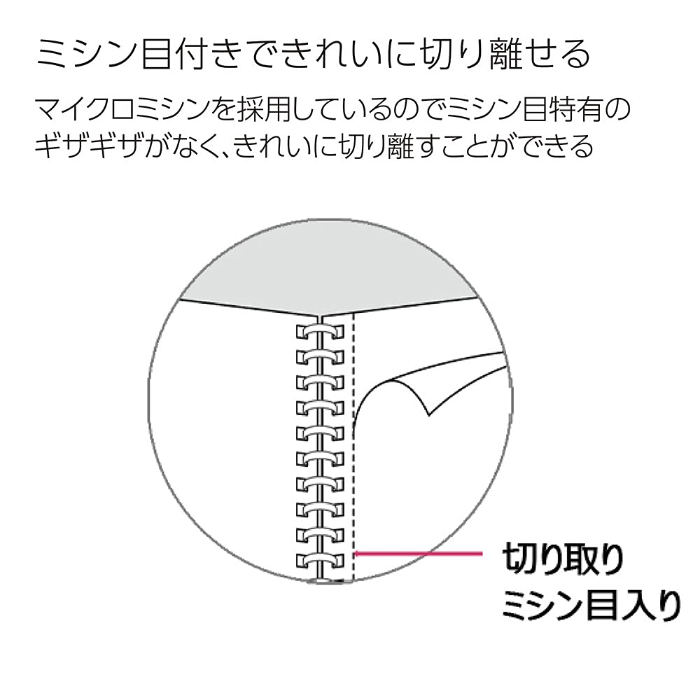 KOKUYO Campus Twin Ring Grid Set of 2 Notebook, Ruled, Cut-off, A6, (SU-T153S5-DX2SET)