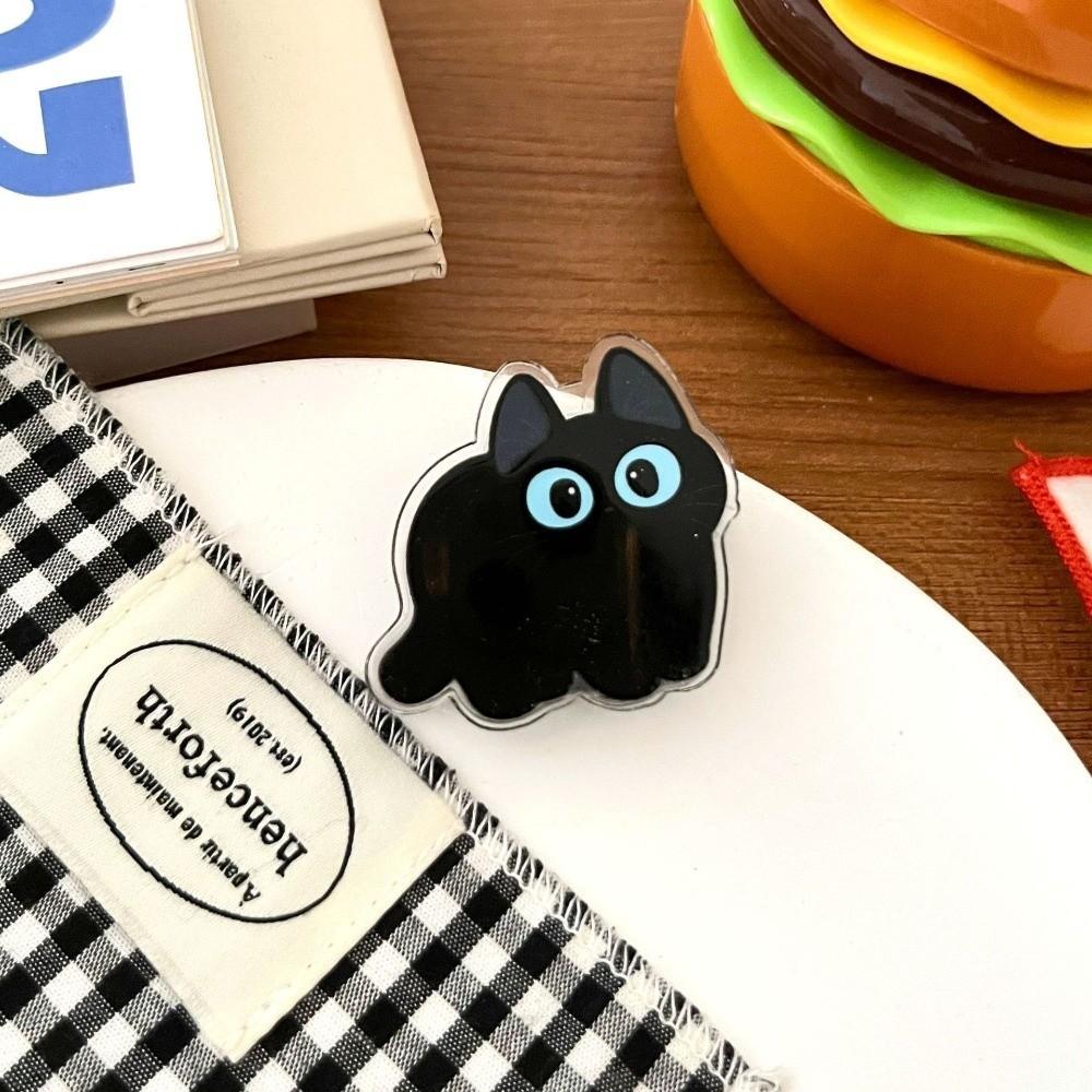 8pcs Fresh Keeping Black Cat Bag Clips Moisture-proof Stationery Clips Seasoning Bags