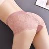 Plus Size L-4XL High Waist Women Panties Sexy Lace Hollow Knicker Underwear Seamless Female Briefs Ice Silk Splice Underpants