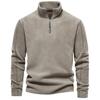 Autumn and Winter Men's Jacket Plush Grain Warm Pullover Zipper Decoration Stand Collar Long Sleeve Shirt Street Casual Sports Fashion Wear