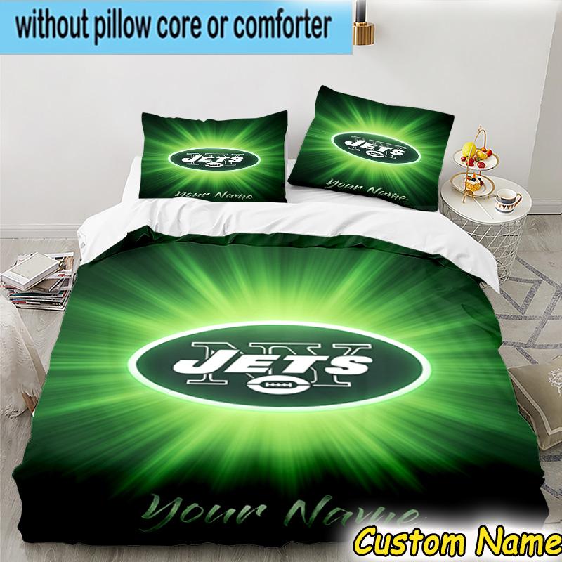3pcs Custom Name New York Football Helmet Bedding Set Includes 1 Duvet Cover & 2 Pillowcases for All Seasons Dormitory Home Decor Christmas gifts
