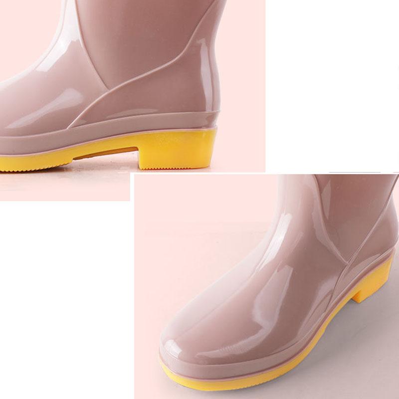 Непромокаемые сапоги с сухожильной подошвой и высокой трубкой, женские зимние нескользящие непромокаемые сапоги, резиновая обувь, непромокаемые непромокаемые сапоги средней длины