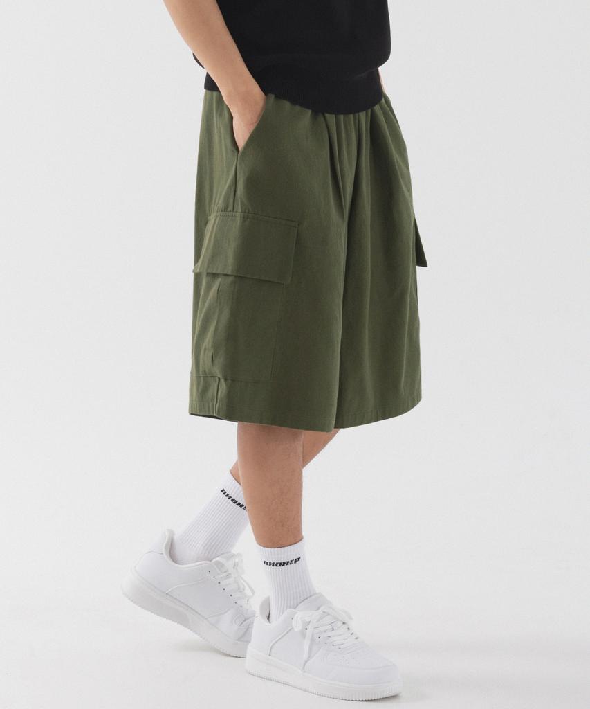PIANER Bio Cotton Cargo Bermuda Pants (Khaki)