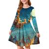 Girls' Princess Dress - Long Sleeve A-Line T-Shirt Dress Christmas Day