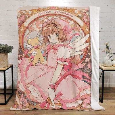 Плед вязаный Cardcaptor Sakura Кинг-сайз Микрофибра Постельное белье Пушистые Мягкие Пледы и Покрывала Накидка на Кровать Интерьер для Дома Колени