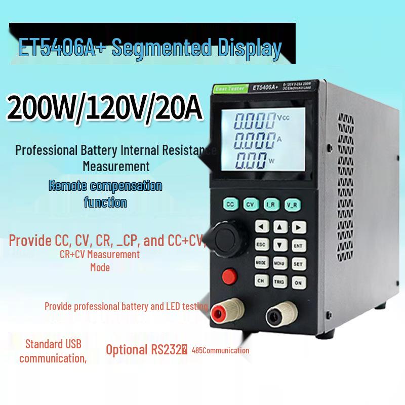 ET54 DC Electronic Load 400W, 120-500V Battery Discharge Capacity Tester