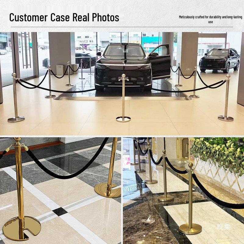 Luxury Stainless Steel Queue Barrier with Rope and Ball Top