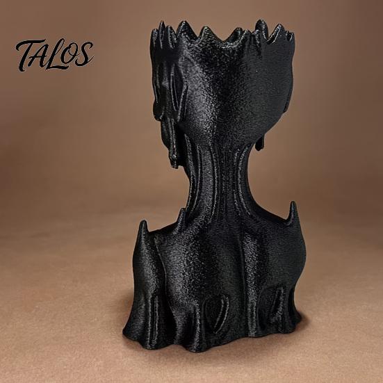 3D-печатная статуэтка тающего скелета Talos, Матовая черная готическая фигурка черепа, держащего подбородок, Скульптура в темном стиле для домашнего декора, Настольное украшение