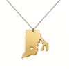 Модные necklaces с картой Род-Айленда из нержавеющей стали, аксессуары для украшений в виде карты Америки, США