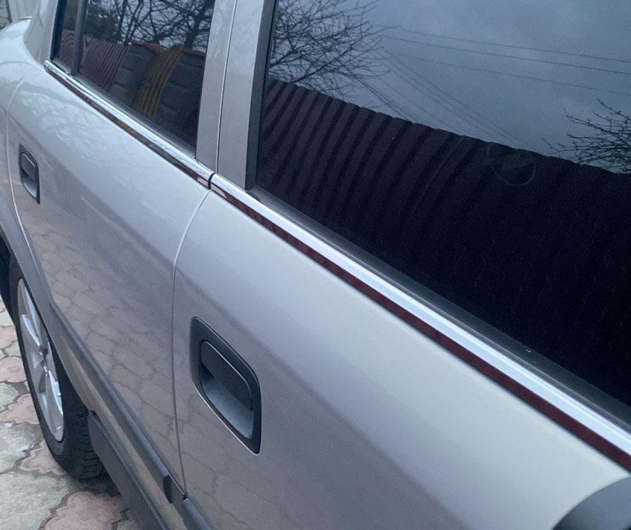 Окантовка окон (4 шт) OmsaLine - Итальянская нержавейка для Opel Astra G classic 1998-2012 гг