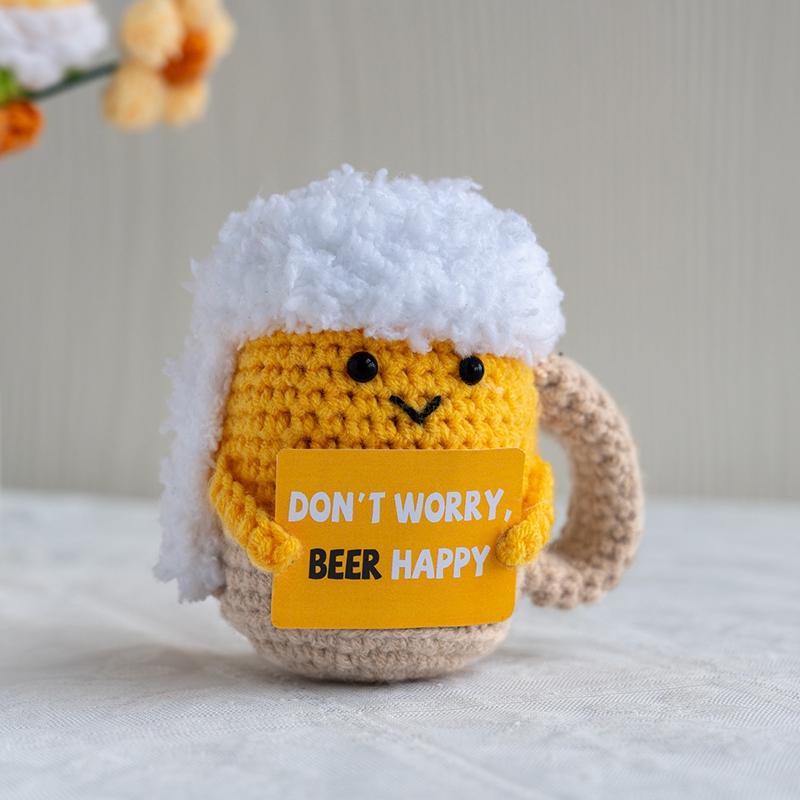 Positive Potato Desk Accessories Crochet Ornament Kawaii Woven Figurine Desktop Offices Accessories Gift for Children Room Decor