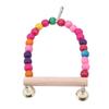 Colorful Parrots Toys Bird Swing Exercise Climbing Hanging Wooden Rainbow Pet Parrot Macaw Hammock Bird Toy With Bells