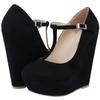 New Elegant 14cm  Ladies Platform Peep Toe Velvet  High Heels Wedge Shoes Fashion Sandals