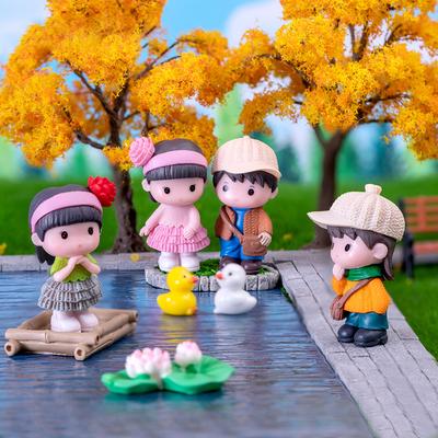 Мини-фигурки кукол, фигурки влюбленных, пара, миниатюрный декор, мальчик, девочка, модель для волшебного сада, украшения для дома, подарок на День святого Валентина