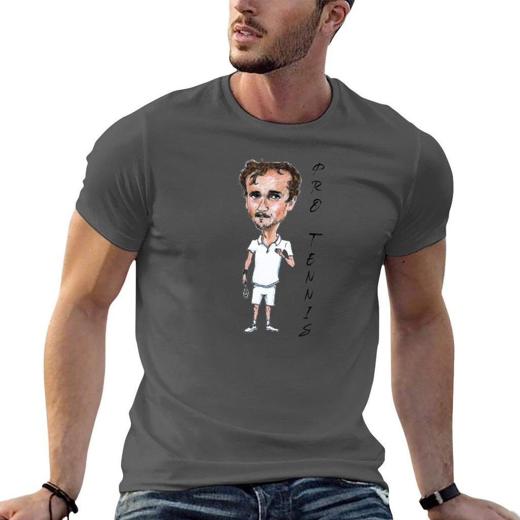 Daniil Medvedev Pro Tennis caricature TShirt Big and Tall Casual TShirt