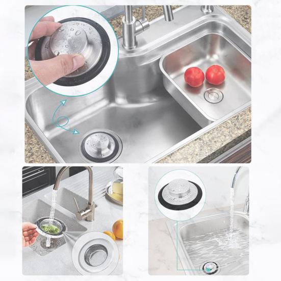 1 комплект, сито для раковины, многоразовое, удобное, износостойкое, из нержавеющей стали, пробка для кухонной раковины, сито, бытовые принадлежности
