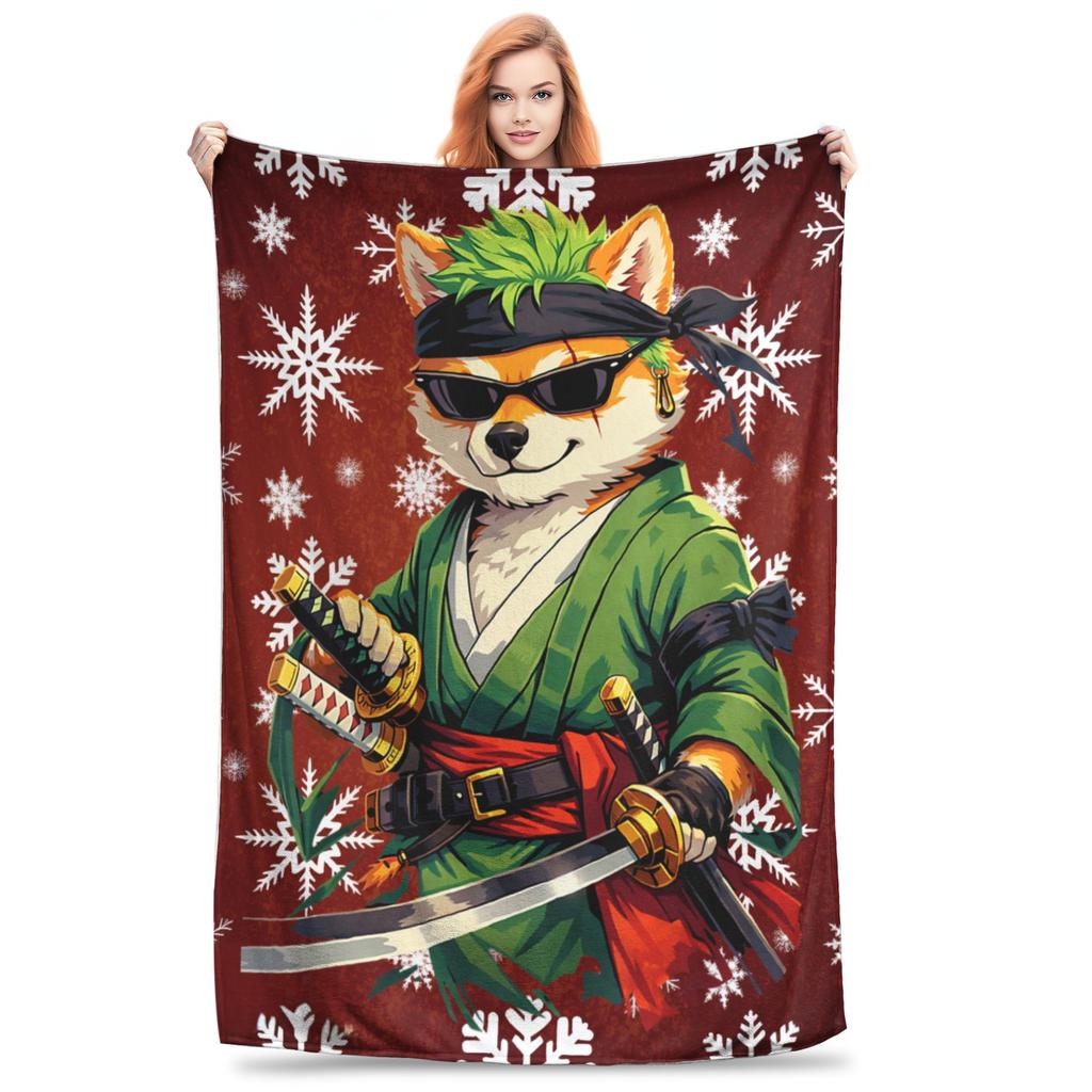 1PC One Pieces Group Photo Burst Character Collage  Winter Blankets for Adults Bedding Home Interior Sofa Knee