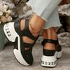 Fashion Women's Sandals New High Quality Buckling Platform Sandals Summer New Closed Toe Office and Career Summer Solid Wedge Shoes
