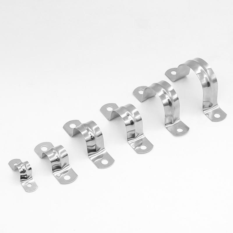 20pcs 5mm-100mm Riding Clip Clamps Pipe Saddle Clamps U-shaped Hose Clips 304 Stainless Steel Plumbing Brackets Wire Clips Fixer