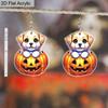 2D Плоские Акриловые Креативные Милые Серьги на Хэллоуин Собака с Тыквой для Женщин Подарок для Мамы Собаки Серьги с Крючком-Качалкой для Щенков Ювелирный Подарок для Любителей Домашних Животных