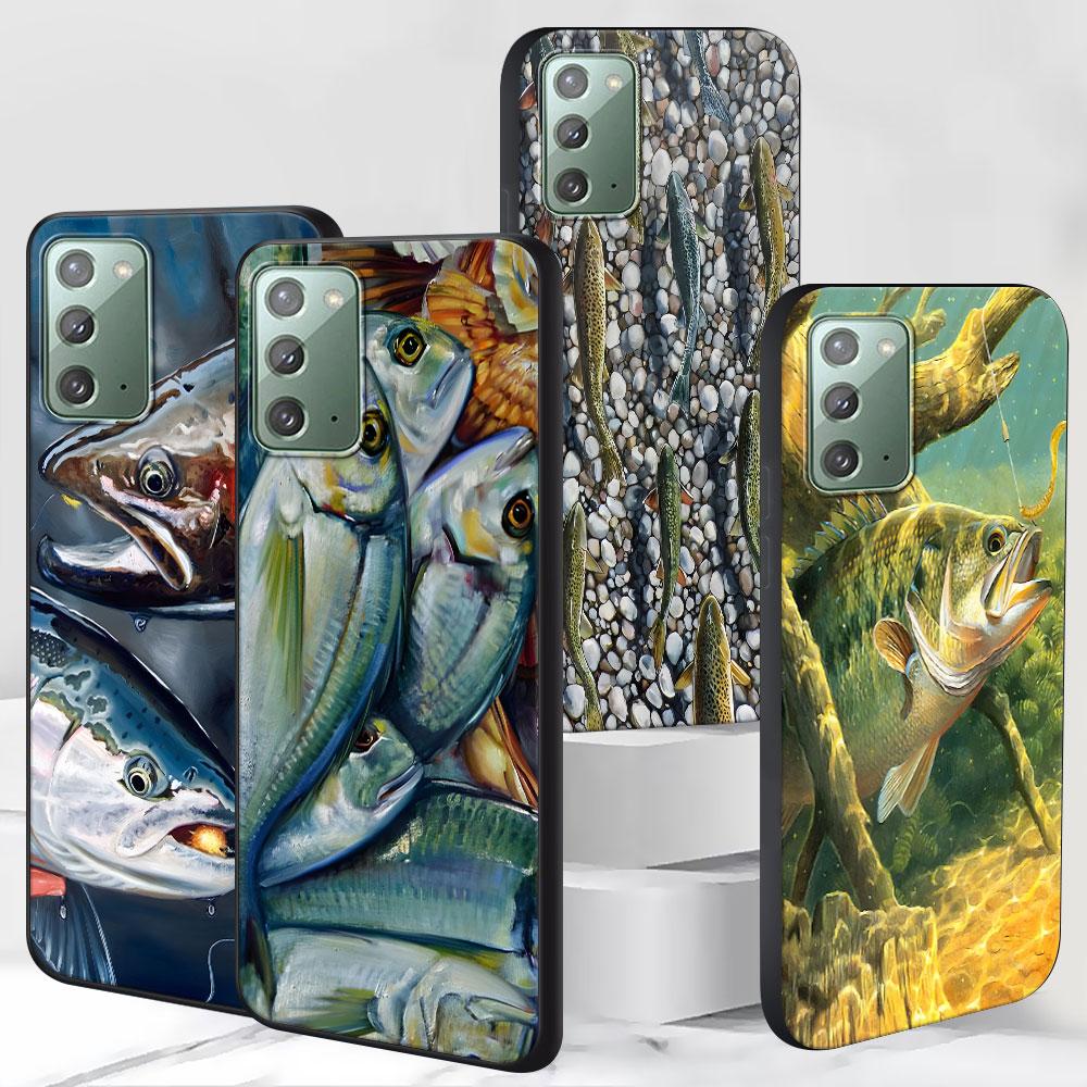 Рыболовный чехол с изображением форели для Samsung Galaxy Note 20 Ultra 10 Plus 9 8, ТПУ чехол для телефона Note 10 Lite, Черный мягкий чехол Funda Capa