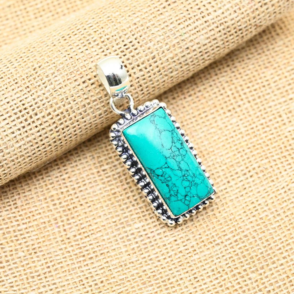 Ювелирный кулон ручной работы из стерлингового серебра 925 пробы с бирюзовым камнем Santa Rosa для женщин