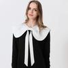 Janpanese Style Bowknots False Collar Shouder Wraps for Women Blouse Detachable Collar Big Lapel Cape Girls Fake Collar