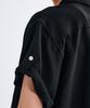 TAKEASY Linen-Like Roll-Up Half Shirt (Black)