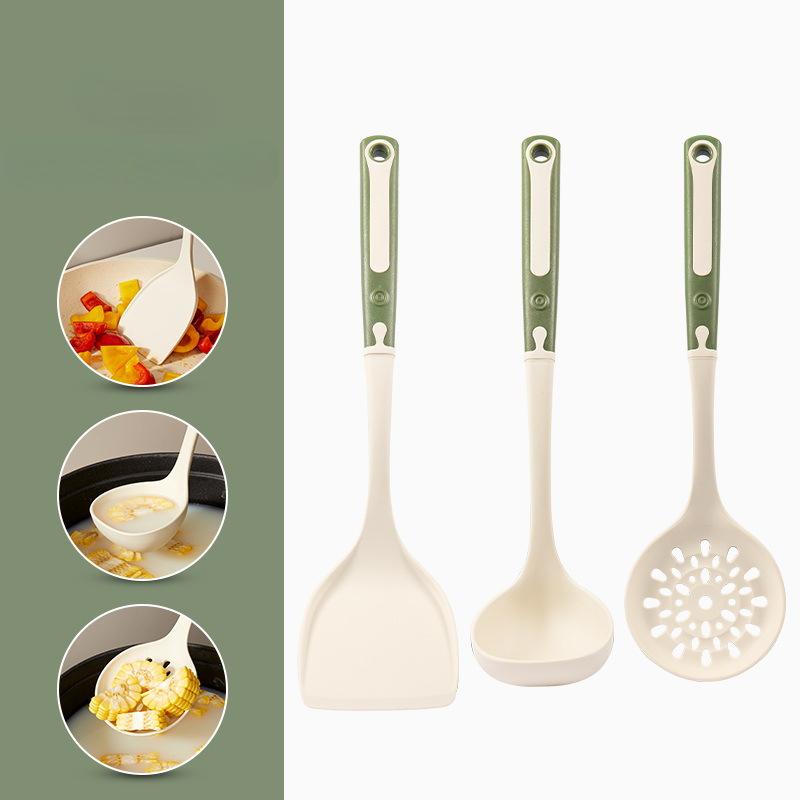 Набор из 3 предметов из пищевого силикона, клея, лопатки для сковороды с антипригарным покрытием, специальная лопатка для жарки, дуршлаг, ложка для супа, кухонные принадлежности