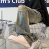 Летние уличные ретро рваные вареные джинсы прямого кроя для мужчин и женщин
