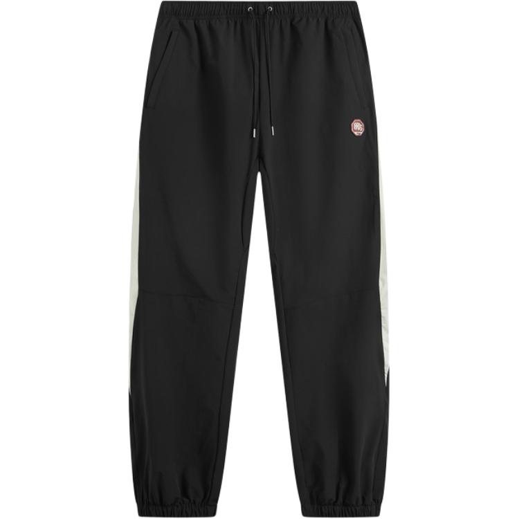 Li-Ning Сшитые буквы, средняя посадка, кулиска, дышащие, универсальные, трикотажные спортивные брюки с манжетами, мужские брюки, черно-гравийный цвет AYKU753-2
