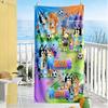 Bluey's Soccer Celebration Customizable Name Beach Towel Super Soft Microfiber Quickdry Fabric