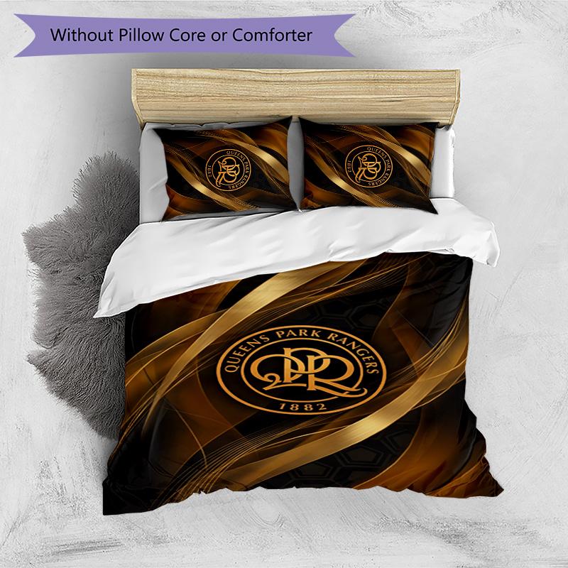Queens Park Rangers Football Printed 3 Pieces Bedding Set, Comfortable Skin Friendly Bedroom Duvet Cover Set