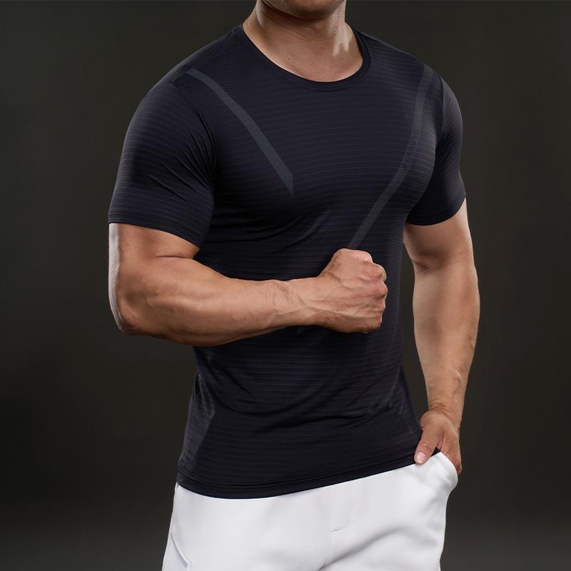 583309 Лето 2025 Американский Кэжуал Футболка с коротким рукавом Модная Спортивная Приталенная Эластичная Фитнес Уличная