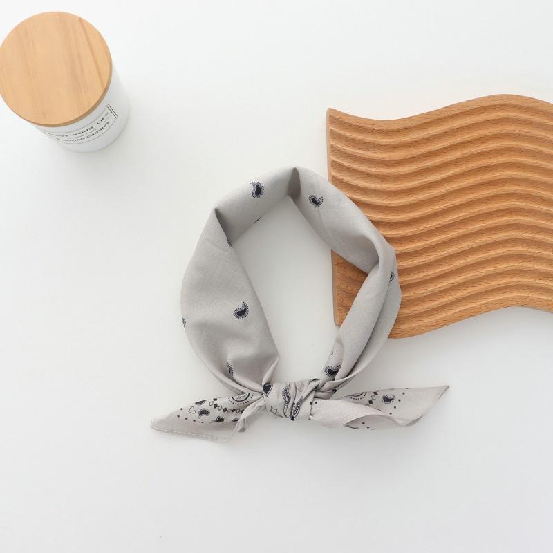 New Fresh Breathable Full-Cotton Kerchief Women's Soft Literary Decoration Small Square Scarf Retro Easy Matching Headband